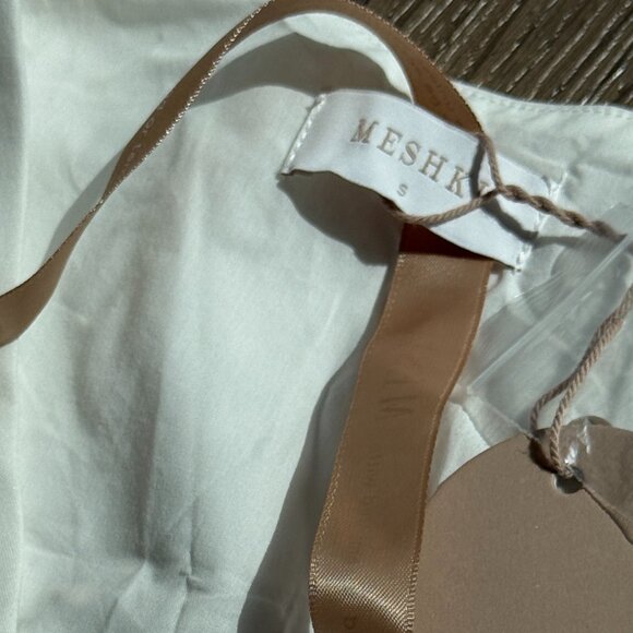 MESHKI Keely Cotton Cap Sleeve Mini Dress - White - Small - Picture 9 of 12